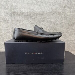Tommy Hilfiger Logo Attle Black Driver Loafer Black 8.5 M